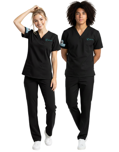 Euphoria - Black Unisex Scrub Top