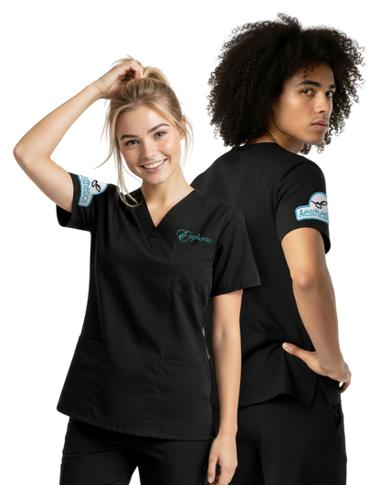 Euphoria - Black Unisex Scrub Top