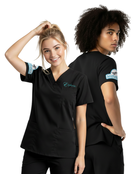 Euphoria - Black Unisex Scrub Top