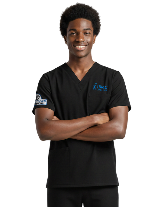 IBMC - Black Unisex Scrub Top