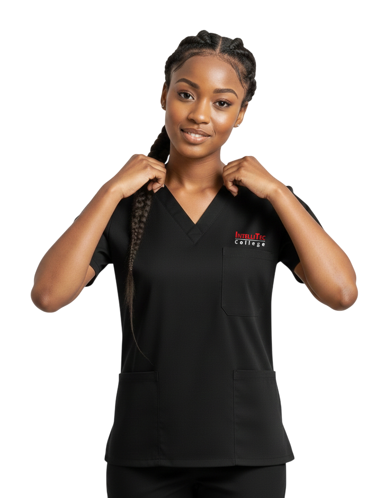 IntelliTec - Black Unisex Scrub Top