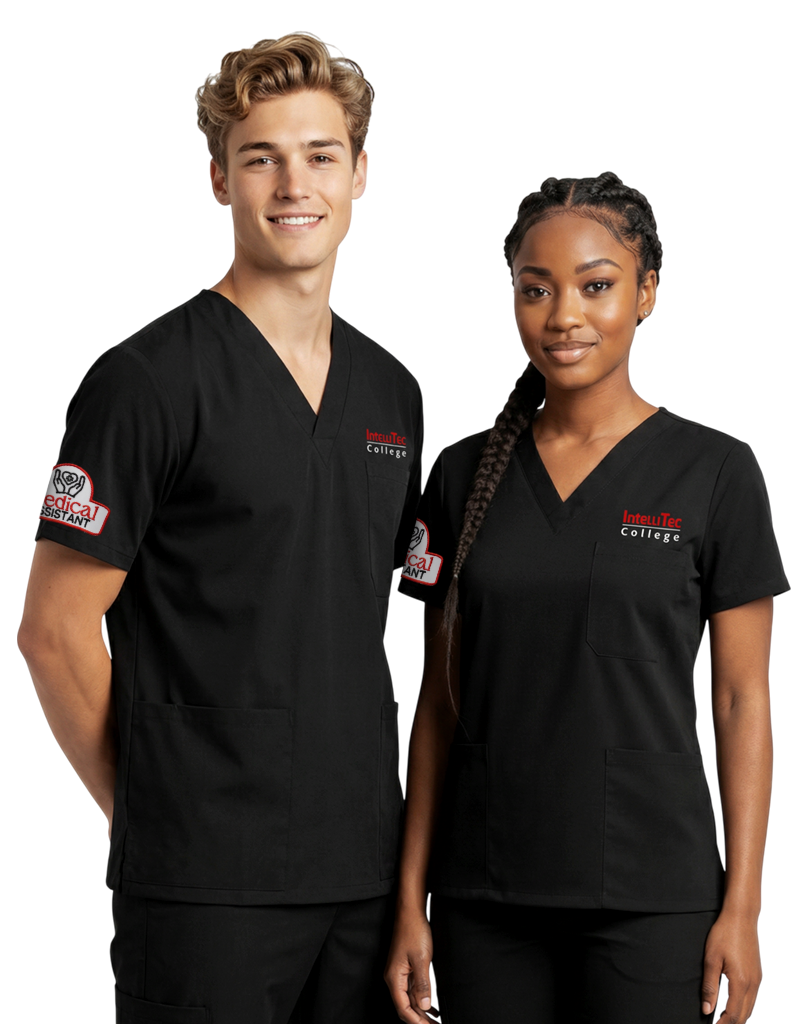 IntelliTec - Black Unisex Scrub Top